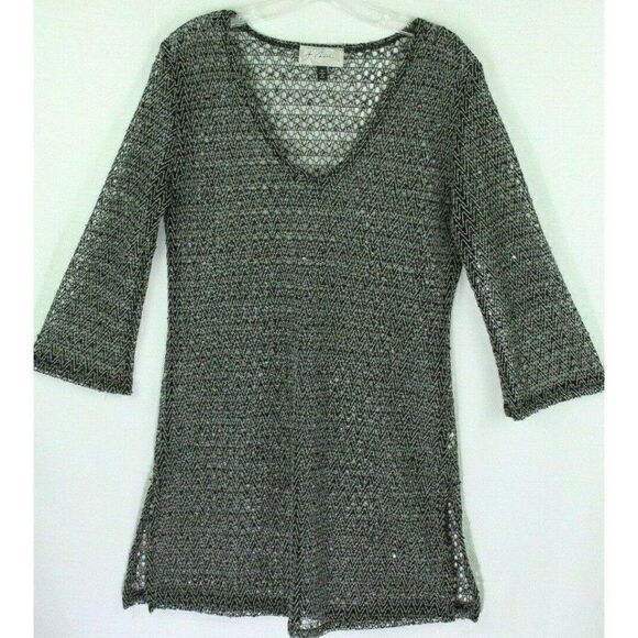 J. Valdi Black Knit Dress Swimsuit Coverup - Picture 1 of 6